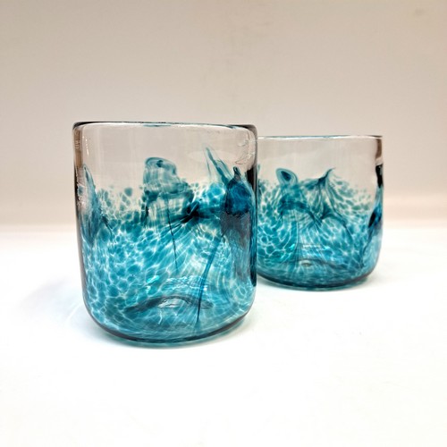 Click to view detail for DB-987 & 988 On-the-Rocks, Aqua Set of 2 $78